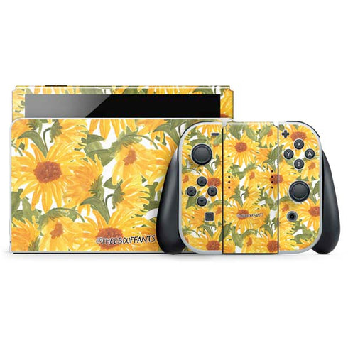 Bouffants and Broken Hearts Sunflowers Nintendo Switch OLED (2021) Skin